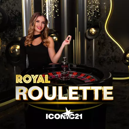 Royal Roulette table with gold trim and a betting grid